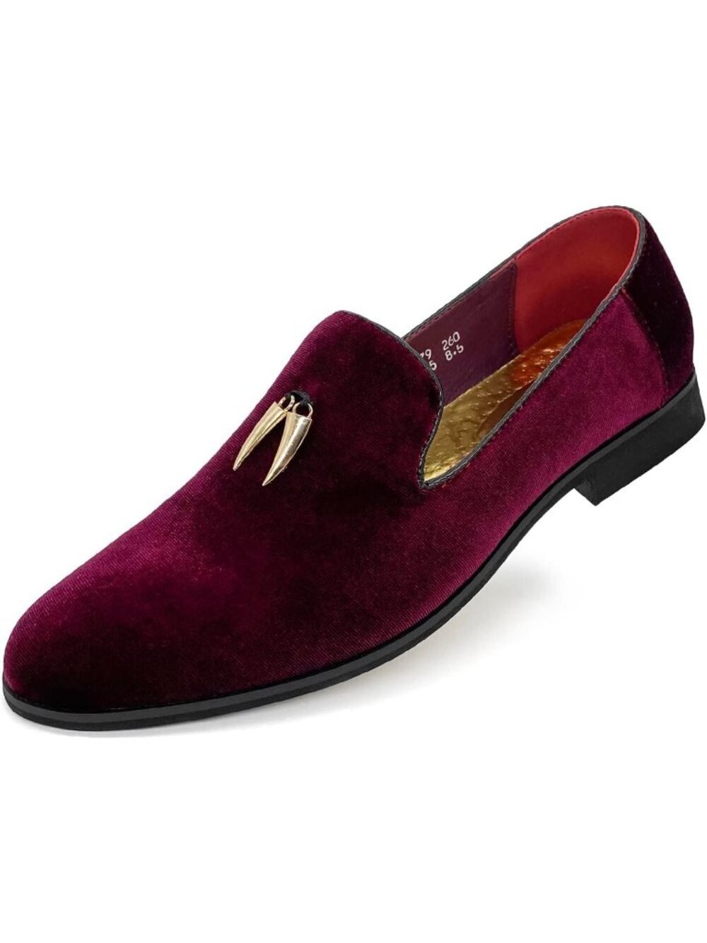 Men's Burgundy Velvet Penny Loafer Slip On Comfortable Party Classic Shoes